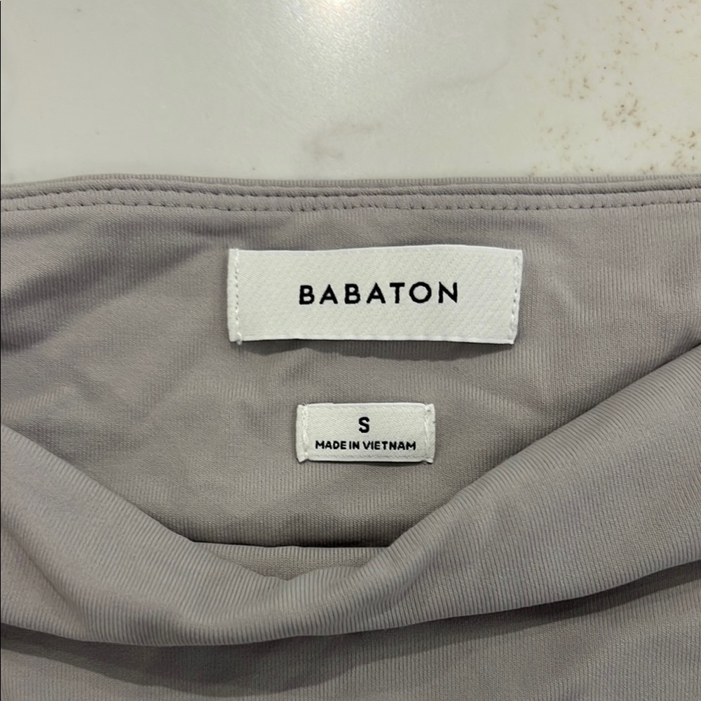 Babaton Soft Gray Square Neck Bodysuit - Picture 2 of 5